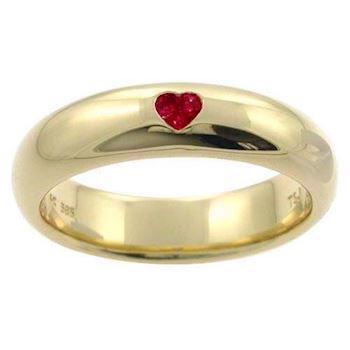 Houmann Classic 14 karat guld fingerring med rubin hjerte