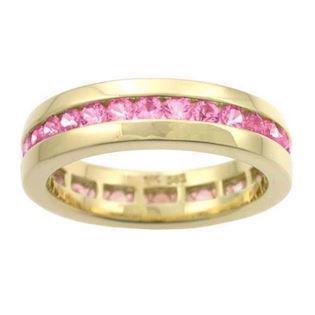 Houmann Alliancebånd 14 karat guld ring med pink safir, model E013809x