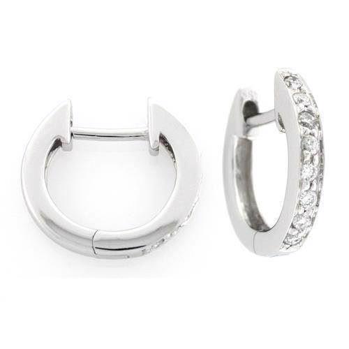 Image of Houmann 14 karat hvidguld ørering med ialt 0,12 ct