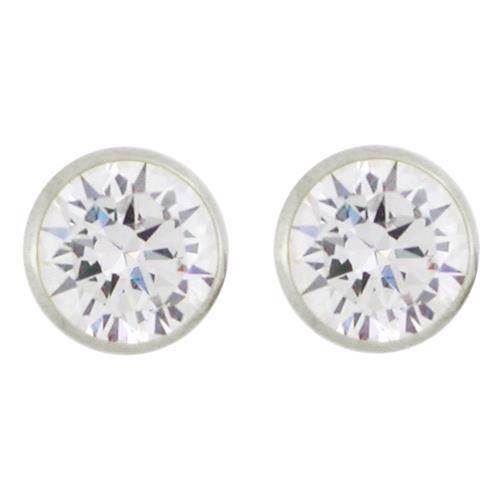 Image of Houmann 14 karat hvidguld ørestikker blank, model K040014