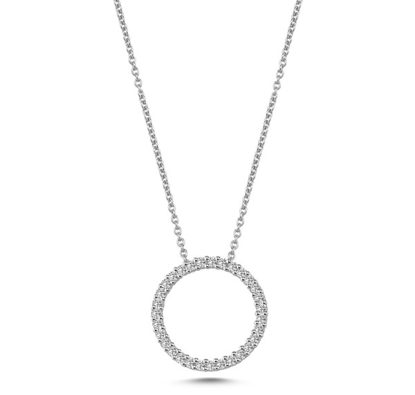 Nuran 14 kt hvidguld Ø 16 mm Cirkel Diamonds, med 31 stk 0,01 ct Wesselton / SI