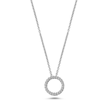Nuran 14 kt hvidguld Ø 11 mm Cirkel Diamonds, med 14 stk 0,01 ct Wesselton / SI