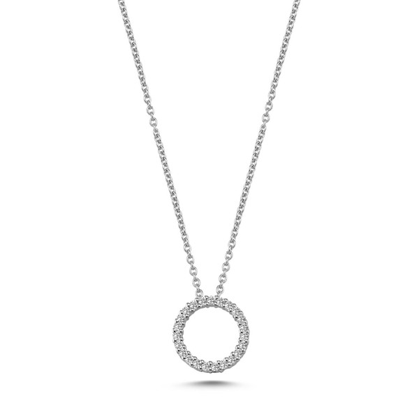 Nuran 14 kt hvidguld Ø 11 mm Cirkel Diamonds, med 14 stk 0,01 ct Wesselton / SI