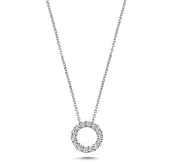 Nuran 14 kt hvidguld Ø 10,5 mm Cirkel Diamonds, med 14 stk 0,02 ct Wesselton / SI