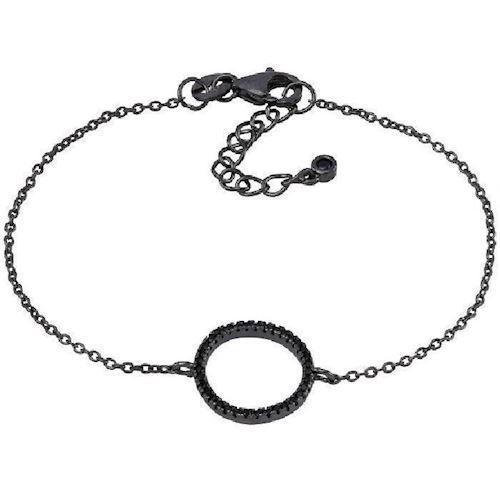 Image of Joanli Nor Anna sort sterling sølv Armbånd med blank overflade