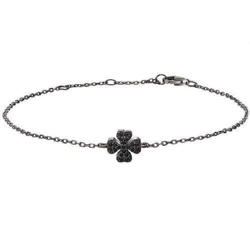 Image of Joanli Nor Alia sort sterling sølv Armbånd med blank overflade
