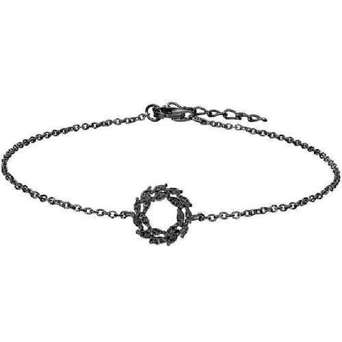 Image of Joanli Nor Bibbi sort sterling sølv Armbånd med blank overflade