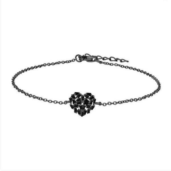 Image of Joanli Nor Betty sort sterling sølv Armbånd med blank overflade