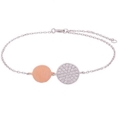 Image of Joanli Nor Bella rosaforgyldt sterling sølv Armbånd med blank overflade