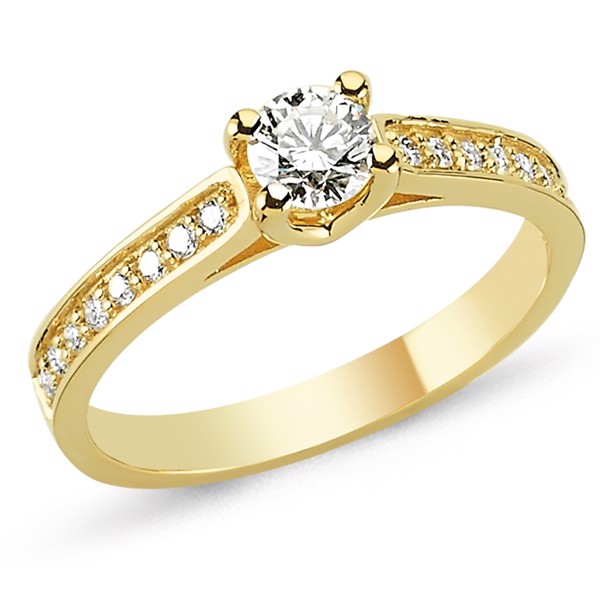 Bella 14 karat guld solitaire fra Nuran med 0,15 til 0,43 carat diamant ring