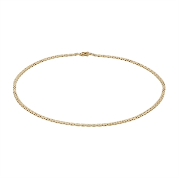 Murstens 14 karat massiv guld halskæde, 42 cm og 3 rækker (3,0 mm)