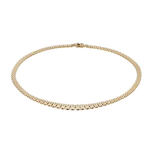 Murstens 14 karat massiv guld halskæde, 42 cm og 5 rækker i forløb (9,5 mm)