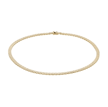 Murstens 14 karat massiv guld halskæde, 42 cm og 5 rækker (5,0 mm)