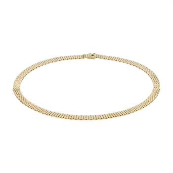 Murstens 14 karat massiv guld halskæde, 42 cm og 7 rækker (7,0 mm)