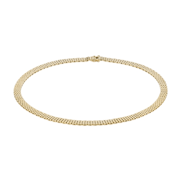 Murstens 14 karat massiv guld halskæde, 42 cm og 7 rækker (7,0 mm)