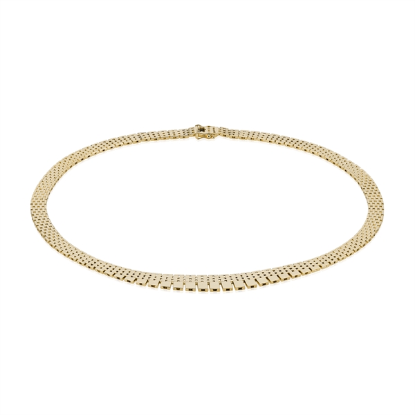 Murstens 14 karat massiv guld halskæde, 42 cm og 7 rækker i forløb (11,5 mm)