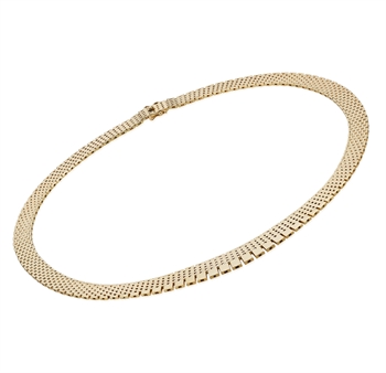 Murstens 14 karat massiv guld halskæde, 42 cm og 9 rækker i forløb (13,5 mm)