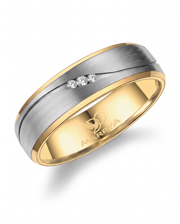 Marrya Titanium med forgyldning Vielsesring med 3 stk Zirkonia