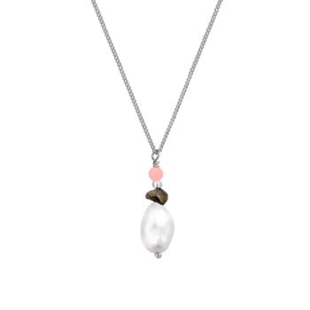 Alva, Smuk sølv halskæde med perler og sten fra danske WiOGA