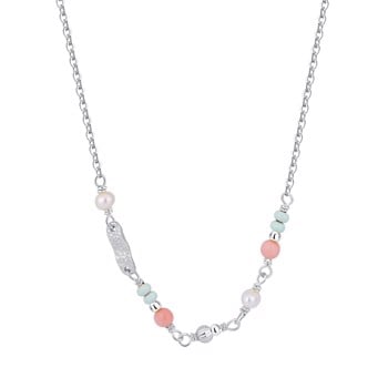 Alison Halskæde i sterling sølv med perler og farvede sten fra danske WiOGA