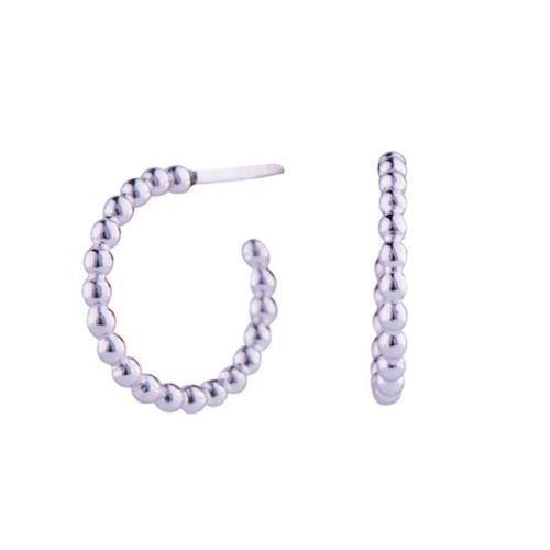 Image of Nordahl Circle Dots 925 sterling sølv øreringe med blank overflade, model 325393
