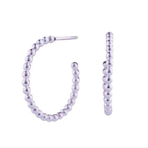 Image of Nordahl Circle Dots 925 sterling sølv øreringe med blank overflade, model 325396