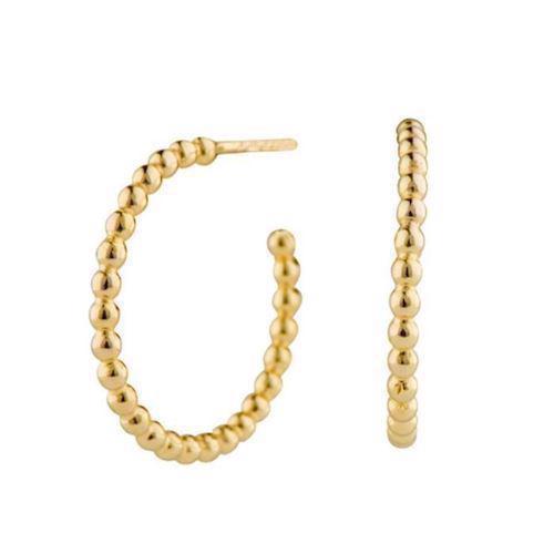 Image of Nordahl Circle Dots 925 sterling sølv øreringe med forgyldt overflade, model 325398