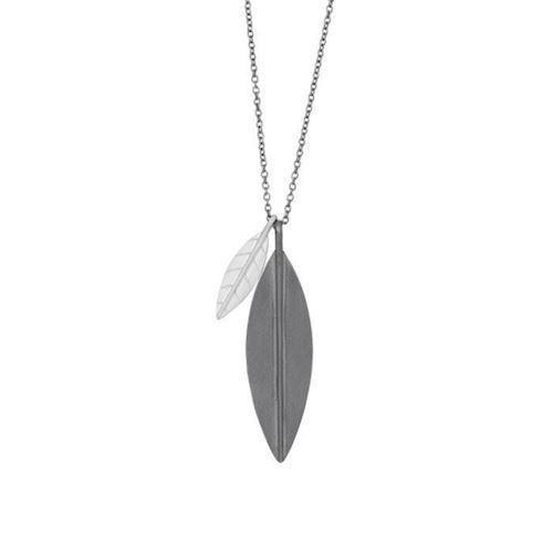 Image of Nordahl Folium 925 Sterling sølv Collier med sort oxideret overflade, model 825742-2
