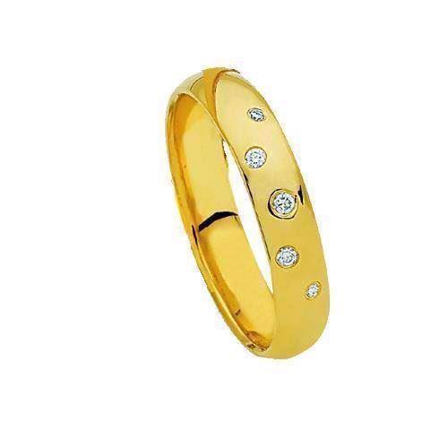 Image of Elegant 14 karat fingerring med 0,05 ct diamanter i stjernedrys