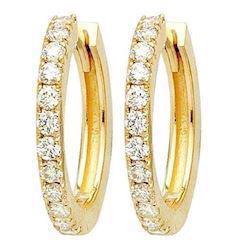 Image of Creol ørering med 0,14 ct brillanter i 14 karat guld