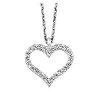 14 karat hvidgulds brillant hjerte vedhæng med 0,08 ct diamant