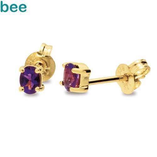 Image of Guld amethyst øreringe