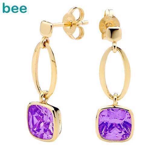Image of Guld ørestikker med Amethyst
