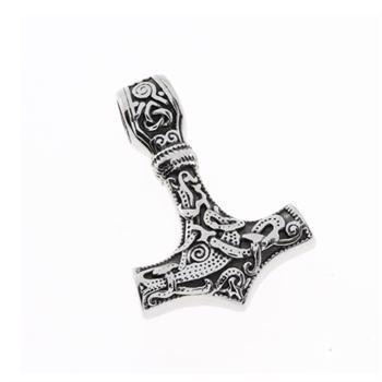 Hard Steel Viking - Thors hammer rustfrit stål Vedhæng med sort rhodineret overflade