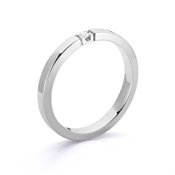 Nuran 14 kt hvidguld diamant alliance ring, fra Nuran Classic serien med 0,02 ct diamanter Wesselton / SI