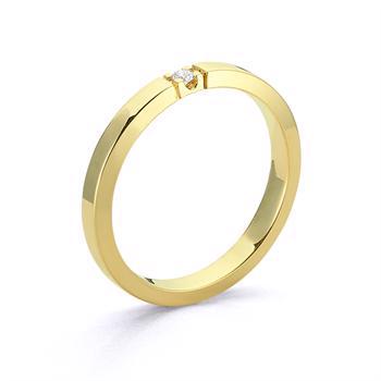 Nuran 14 kt rødguld diamant alliance ring, fra Nuran Classic serien med 0,02 ct diamanter Wesselton / SI