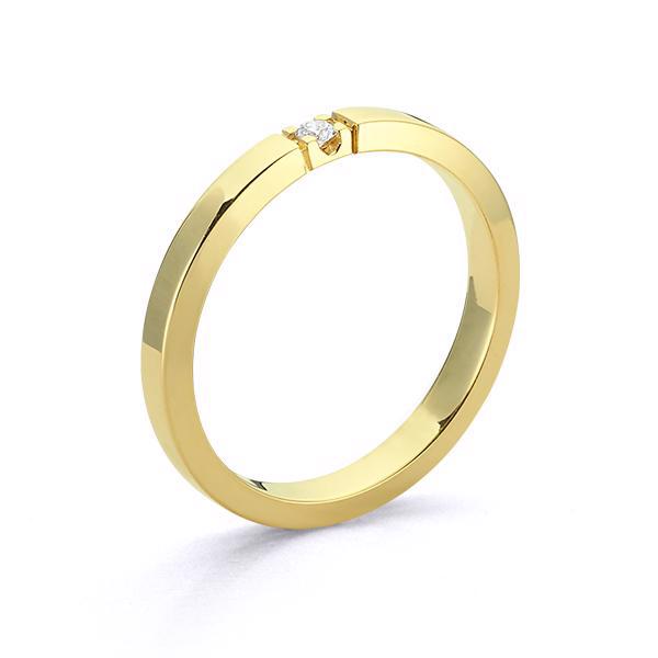 Nuran 14 kt rødguld diamant alliance ring, fra Nuran Classic serien med 0,02 ct diamanter Wesselton / SI