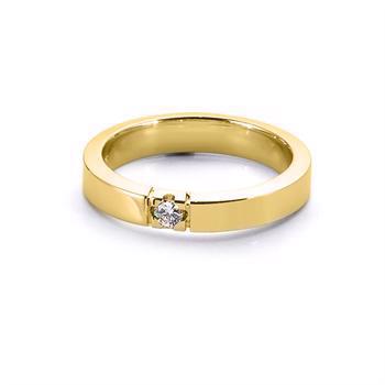 Nuran 14 kt rødguld diamant alliance ring, fra Nuran Classic serien med 1 stk 0,07 ct diamanter Wesselton / SI