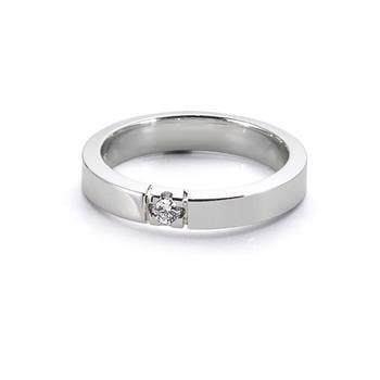 Nuran 14 kt hvidguld diamant alliance ring, fra Nuran Classic serien med 1 stk 0,07 ct diamanter Wesselton / SI