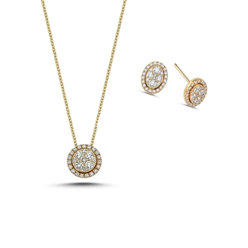 14 kt guld Posh smykkesæt med i alt 0,84 ct diamanter Wesselton SI