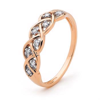 Rosa guld ring - med hele 8 ægte diamanter