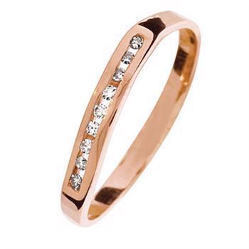 Rosaguld diamant ring med 9 stk 0,01 ct diamanter
