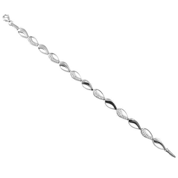 Smuk halskæde i sterling sølv med glitrende zirkonia fra Randers Sølv