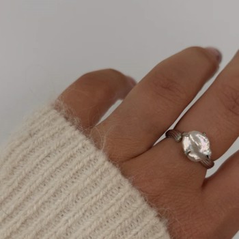 Lorien - Sølv ring med barok perle, NAVA (One Size)