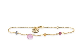 Forgyldt armbånd, turmalin - Drops