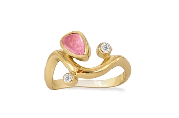 Forgyldt ring - Pink Willow