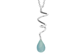 Sølv collier, calcedon - Soft Line