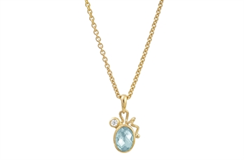 Guld collier  - Blue Blush