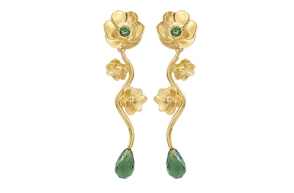 Forgyldt ørehænger  - Pansy