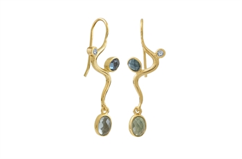 Forgyldt ørehænger  - Blend of Blue